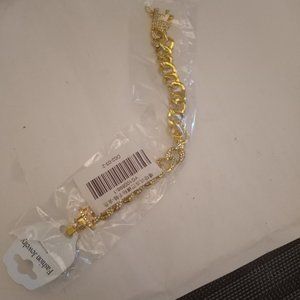 Gold And Silver Stone Bracelet With Beautiful Lock Charm